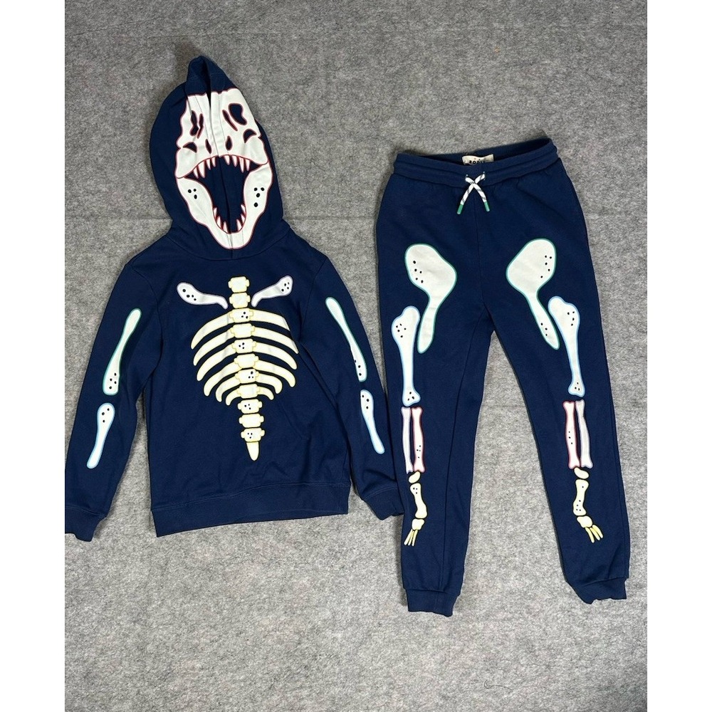Mini Boden Boys T-Rex Dinosaur Set 7-8Yo Halloween Glow In The Dark